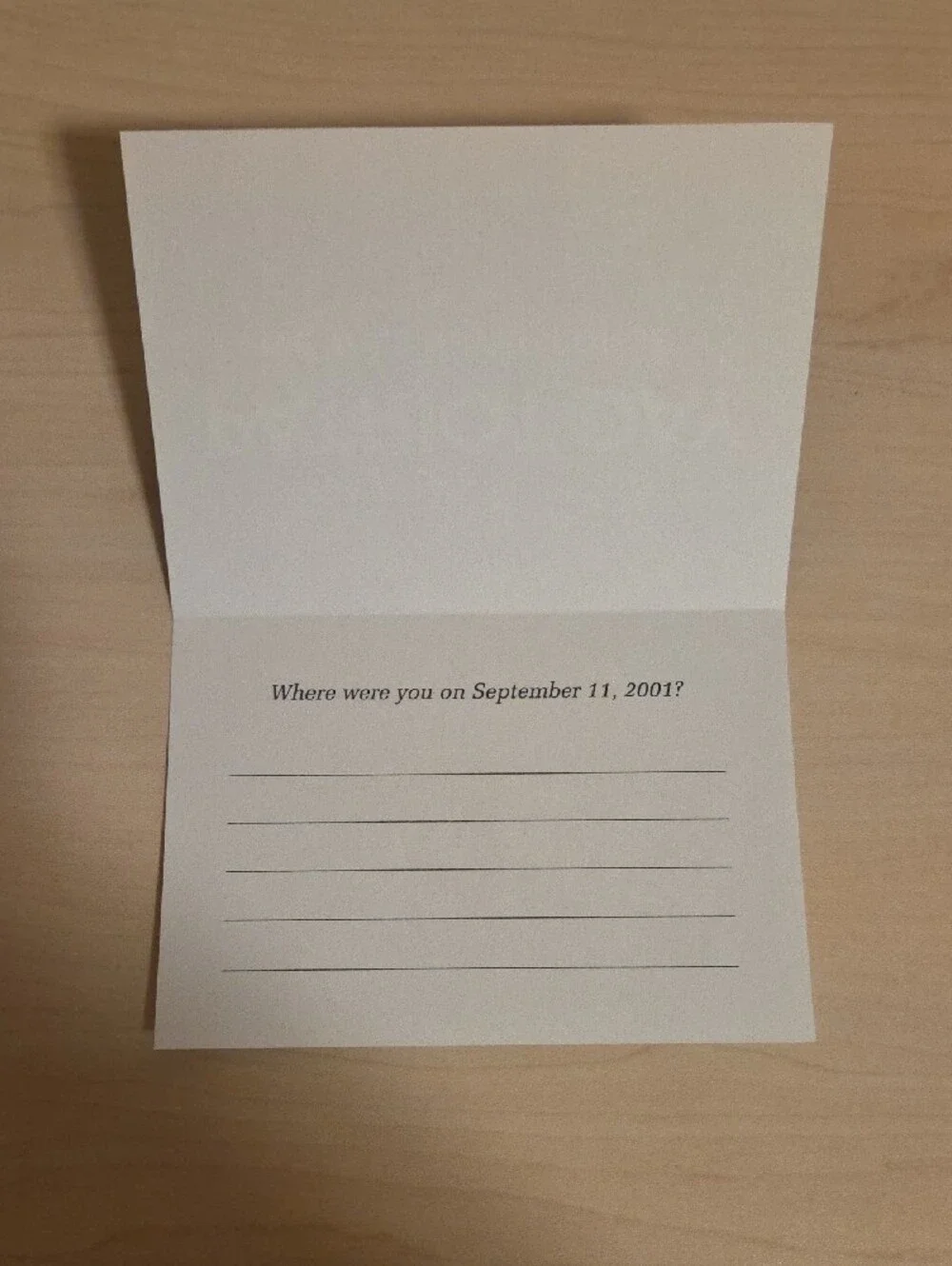 9/11 Patriot Day Remembrance Card